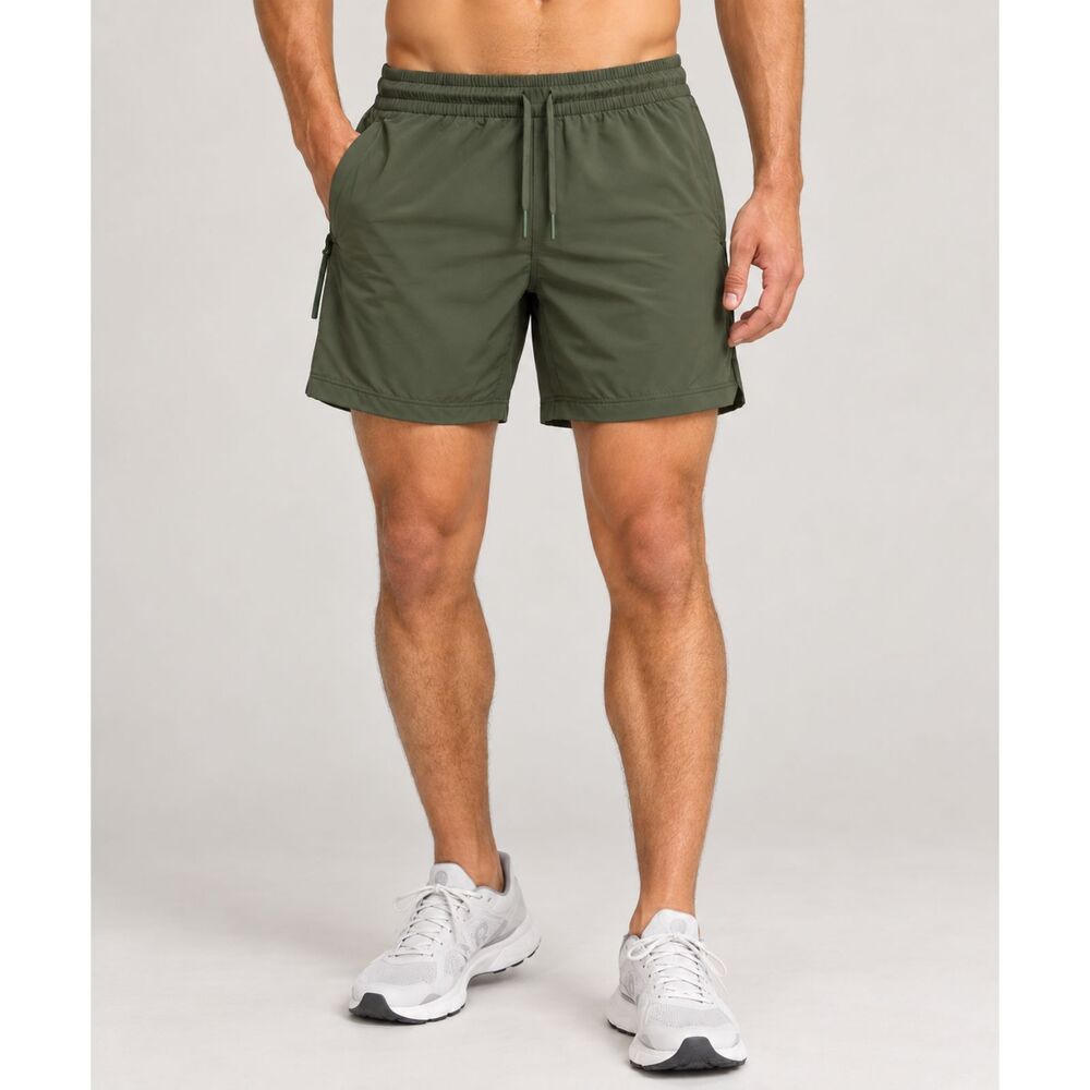 Lululemon Men's Green Lined Running Athletic Shorts Drawstring Size S